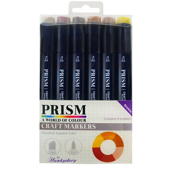 Prism Craft Markers Set 11 - Browns x 6 Pens