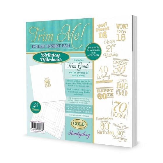 Trim Me! Foiled Insert Pad - Birthday Milestones - Gold