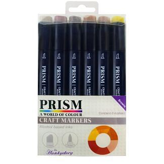 Prism Craft Markers Set 11 - Browns x 6 Pens