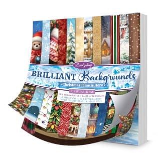 Brilliant Backgrounds - Christmas Time Is Here 8" x 8" Paper Pad