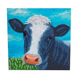 Crystal Art Card Kit - Cute Cow