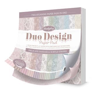 Duo Design Paper Pads - Delicate Damask & Subtle Stripes