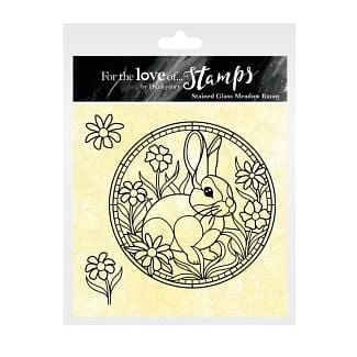 For the Love of Stamps - Stained Glass Meadow Bunny