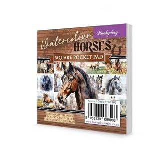Watercolour Horses Square Pocket Pad