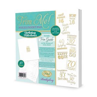 Trim Me! Foiled Insert Pad - Birthday Milestones - Gold