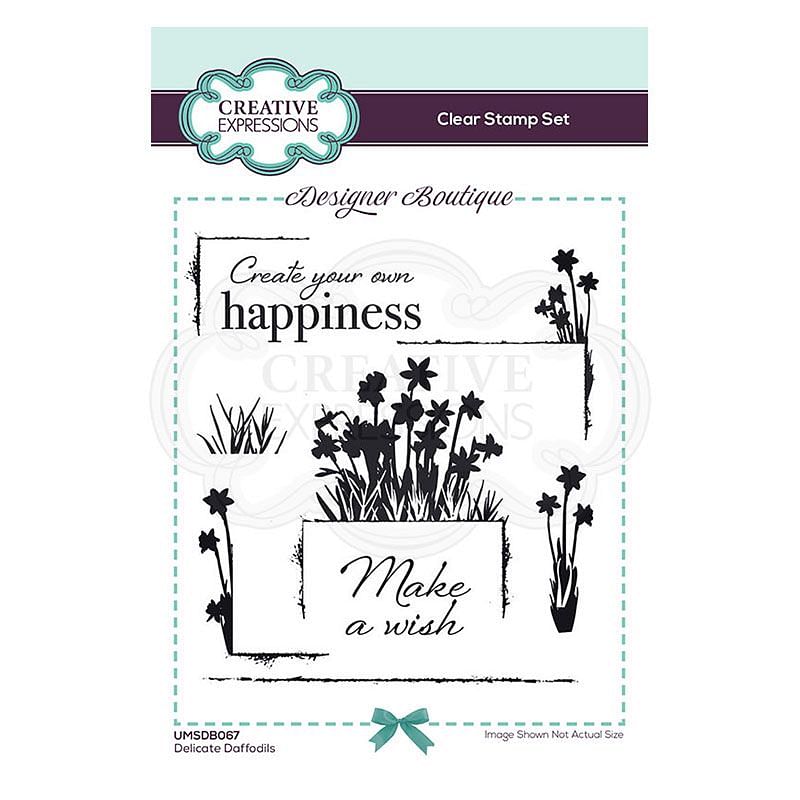 Creative Expressions Designer Boutique Collection Delicate Daffodils A6 Clear Stamp Set