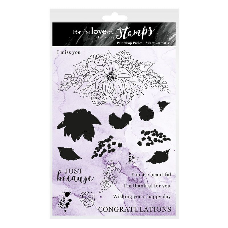 For the Love of Stamps Sweet Clematis A5 Stamp Set