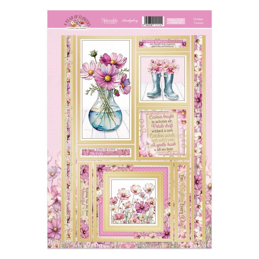 October - Cosmos Luxury Topper Sheet | Hunkydory Crafts