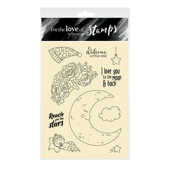 For the Love of Stamps - Love You to the Moon A6 Stamp Set