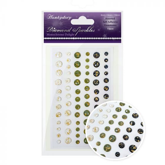 Diamond Sparkles Gemstones - Gold Leaf - Monochrome Delight
