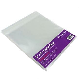 Clear Display Bags - For 5" x 5" Card & Envelope - x 50 Bags