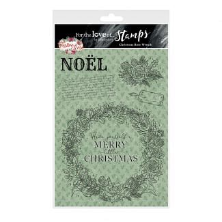 For the Love of Stamps - Christmas Rose Wreath A5 Stamp Set