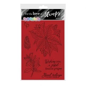 For the Love of Stamps - Snippables Christmas Cheers - Poinsettia