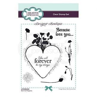 Creative Expressions Designer Boutique Collection Eternal Poppies A6 Clear Stamp Set
