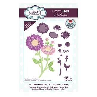 Creative Expressions Sue Wilson Layered Flowers Collection Zinnia Craft Die