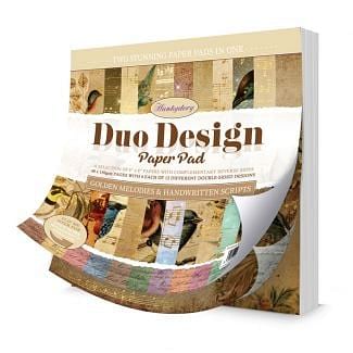 Duo Design Paper Pad - Golden Melodies & Handwritten Scripts