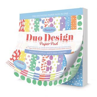 Duo Design Paper Pads - Doodle Dots & Sketched Stripes