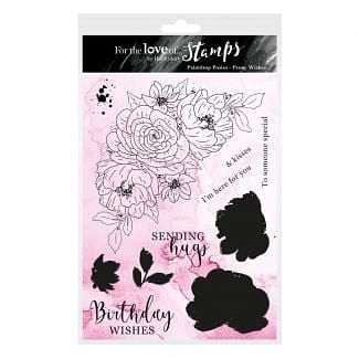 For the Love of Stamps - Peony Wishes A5 Stamp Set