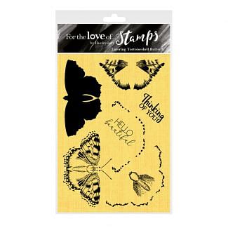 For the Love of Stamps - Layering Tortoiseshell Butterfly A6 Stamp Set