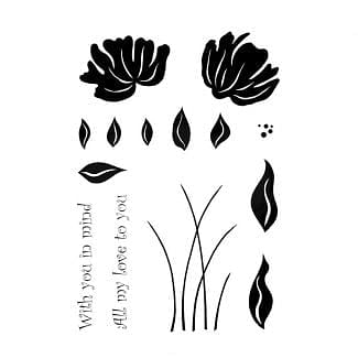 Woodware Clear Stamp - Peony Set