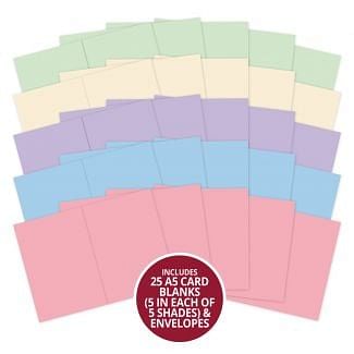 Matt-Tastic 25 x A5 Card Blanks & Envelopes - Pastels