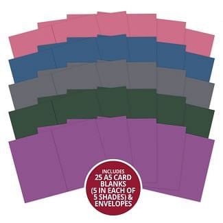 Matt-Tastic 25 x A5 Card Blanks & Envelopes - Darks