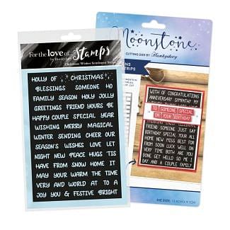 Christmas Wishes Sentiment Strip Stamp & Die Multibuy