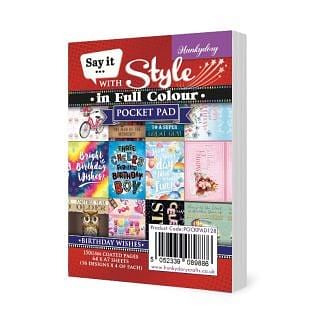 Say it with Style in Full Colour Pocket Pads - Birthday Wishes