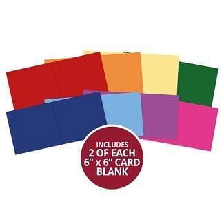 Adorable Scorable Pre-Scored Card Blanks - 6" x 6" Brights Selection