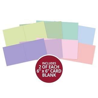 Adorable Scorable Pre-Scored Card Blanks - 6" x 6" Pastels Selection