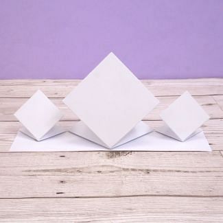 Luxury Shaped Card Blanks & Envelopes - Triple Diamond Easel