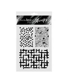 For the Love of Stamps - Brush Strokes A6 Background Stamp Set